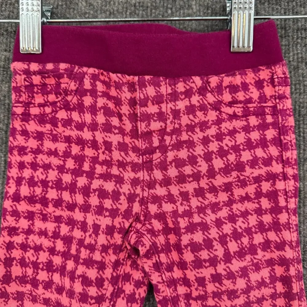 Cherokee Baby Girls Pink Houndstooth Print Jeggings Size 12 Months Pull On